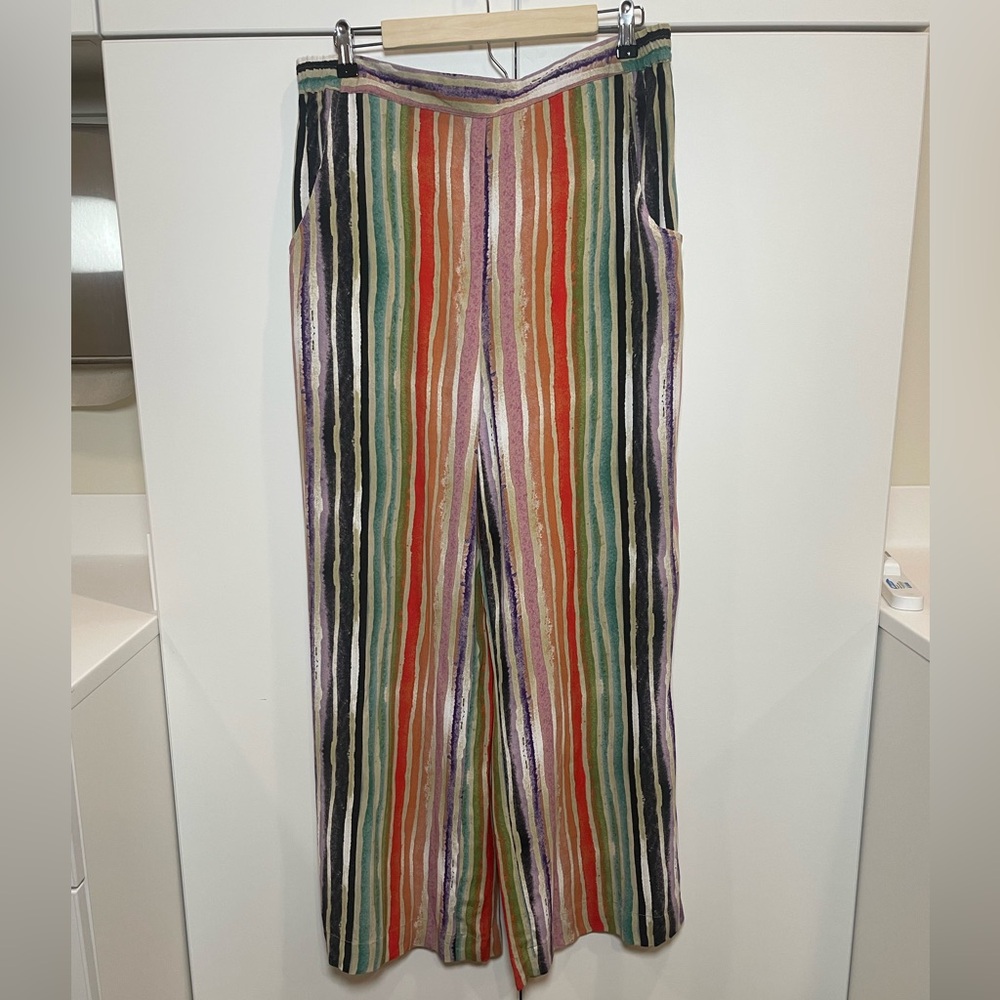 Peck & Peck Striped Wide-Leg Pants Size Large - Picture 3 of 8